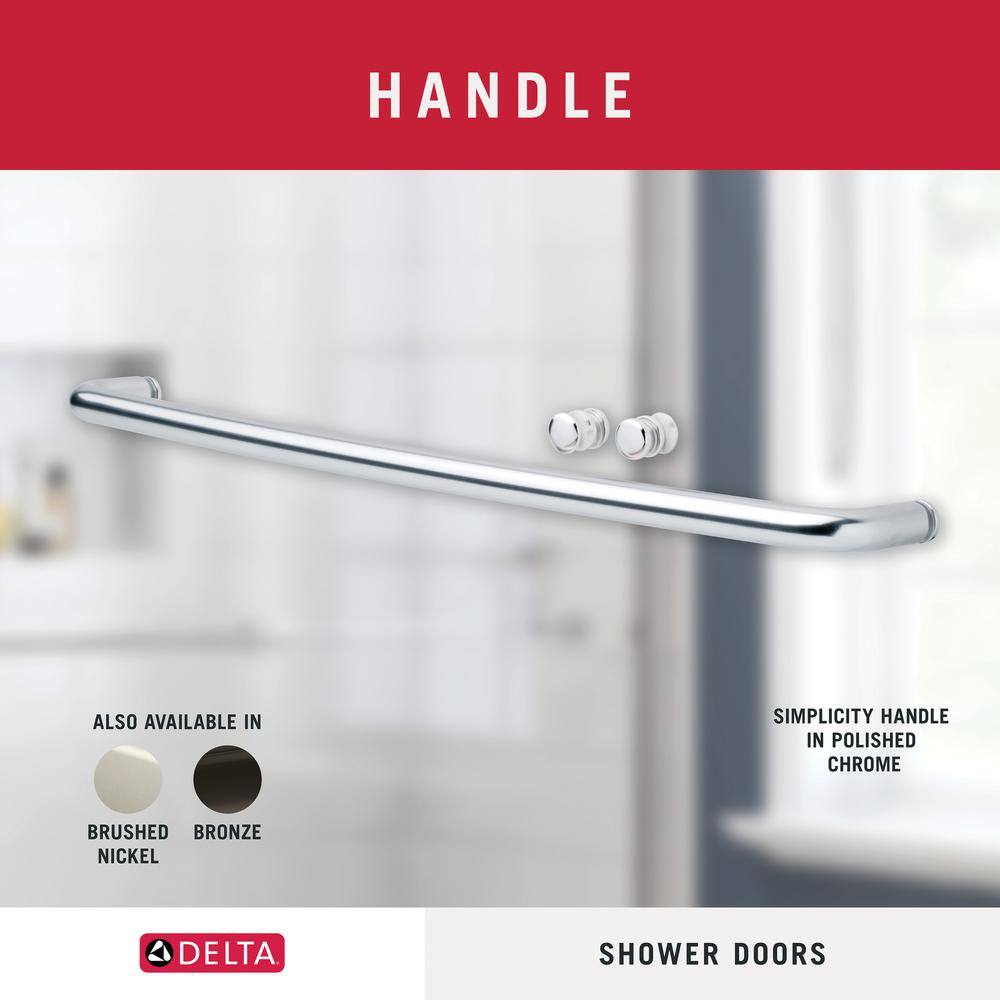 Delta Simplicity 60 x 58-34 in. Frameless Contemporary Sliding Bathtub Door in Chrome with Droplet Glass 810586