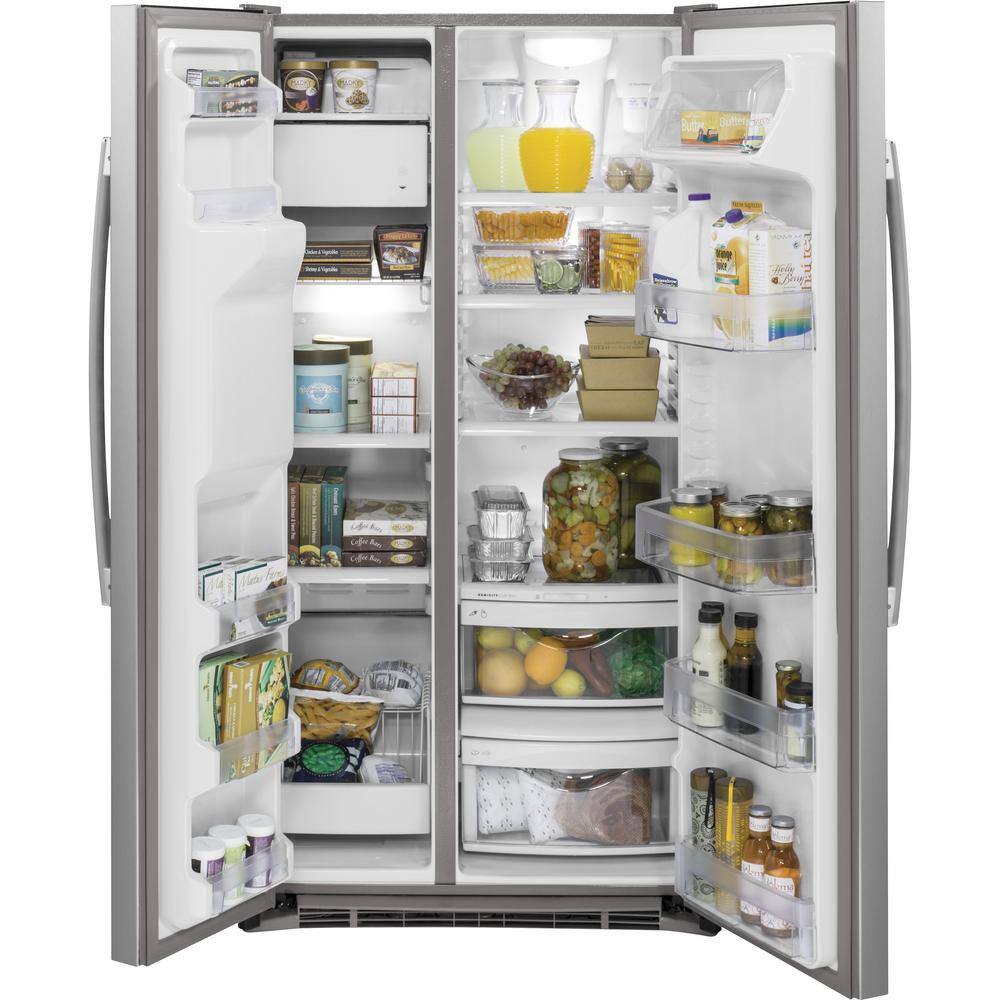 GE 21.9 cu. ft. Side by Side Refrigerator in Stainless Steel Counter Depth GZS22DSJSS