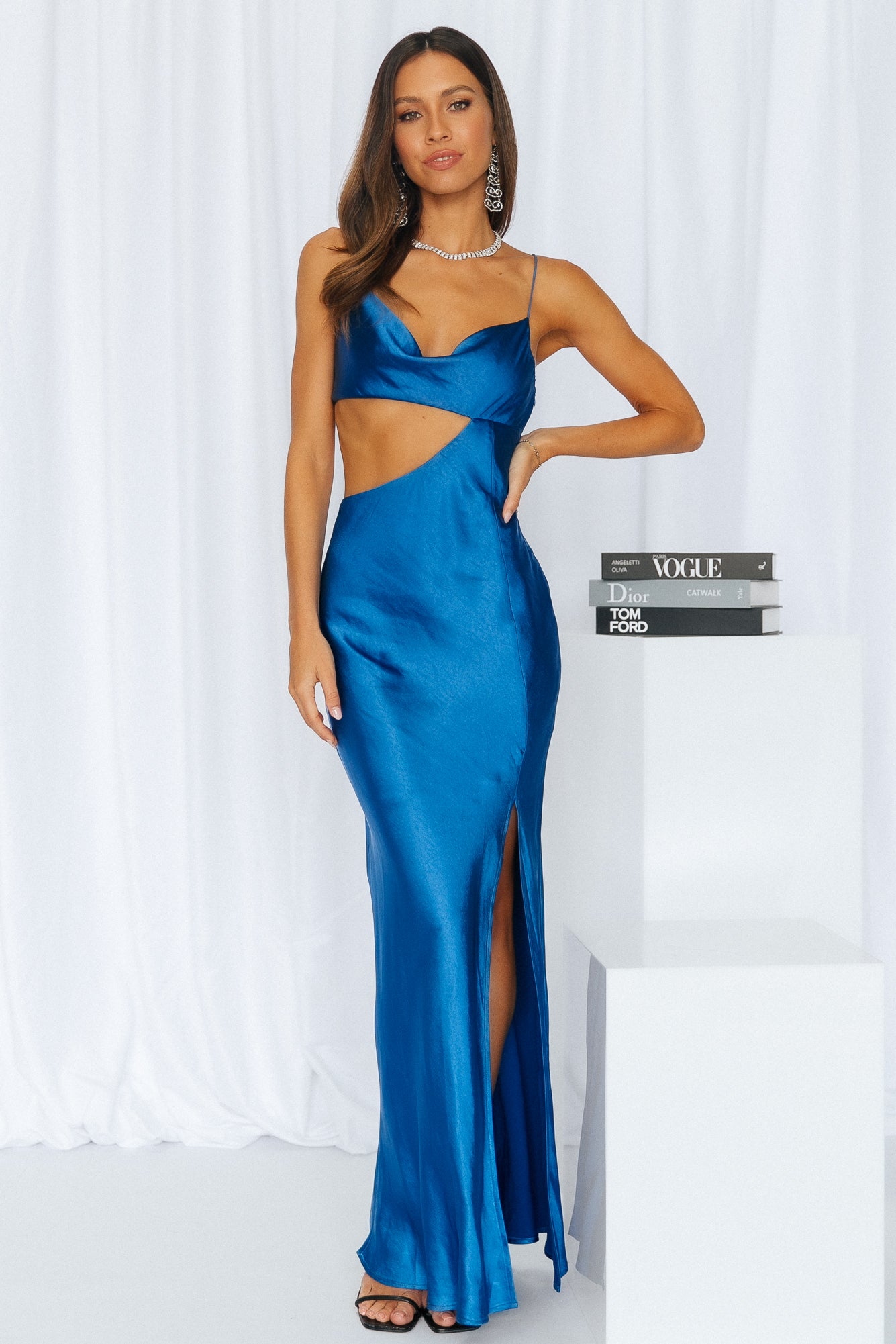 Oceanic Eyes Maxi Dress Royal Blue