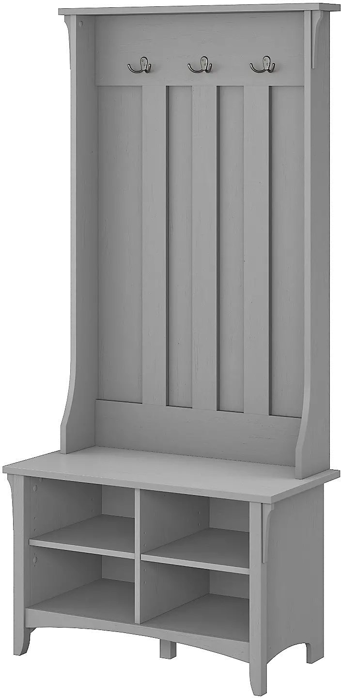 Salinas Cape Cod Gray Hall Tree with Storage and Bench