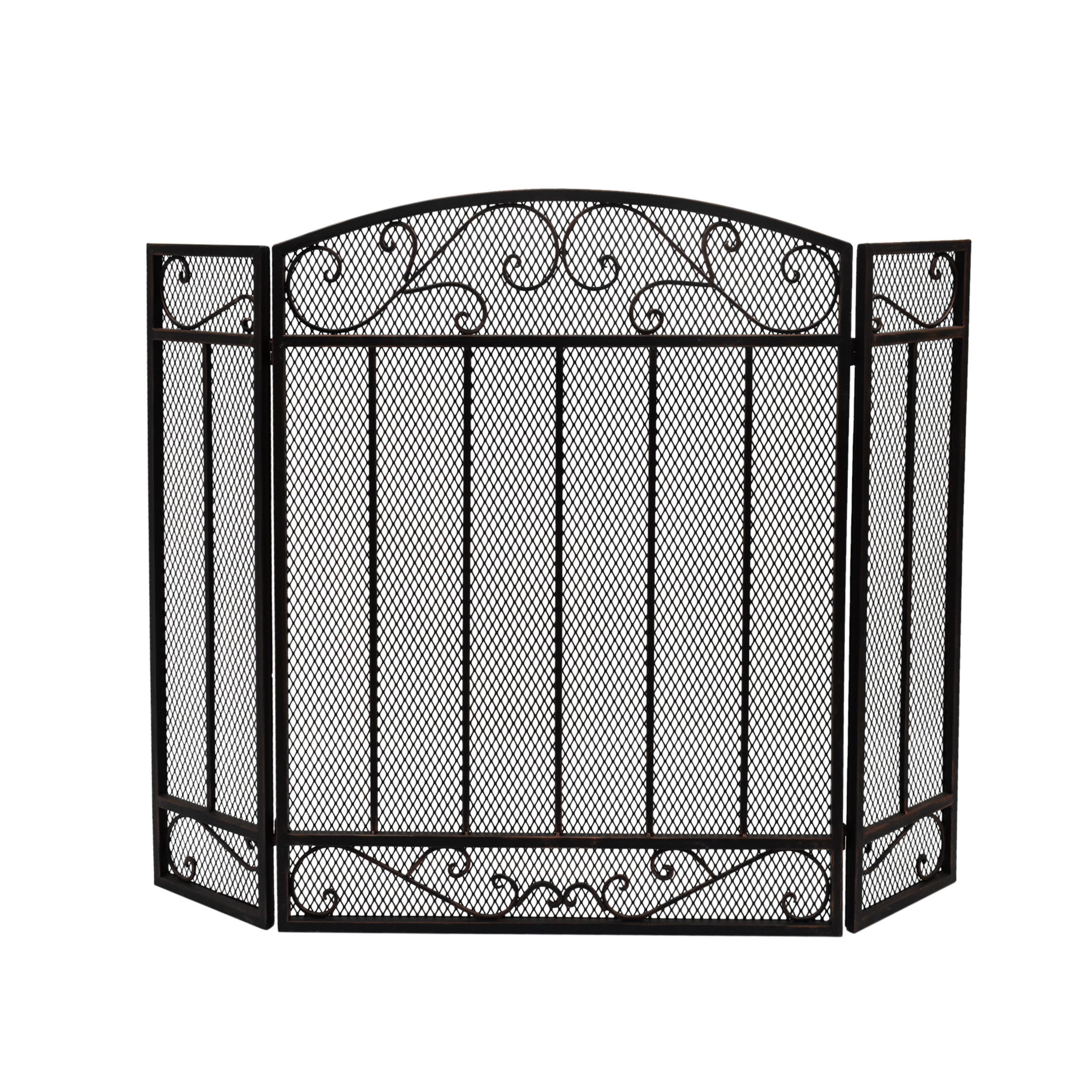 Fernando Contemporary Three Panel Iron Firescreen