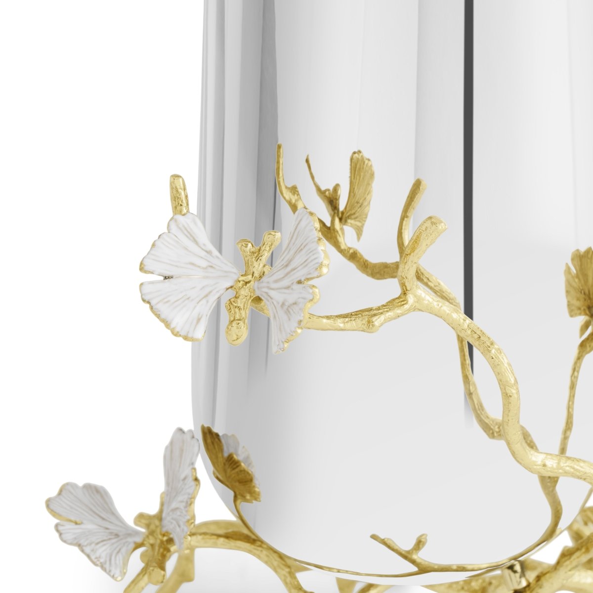 Butterfly Ginkgo Gold Vase