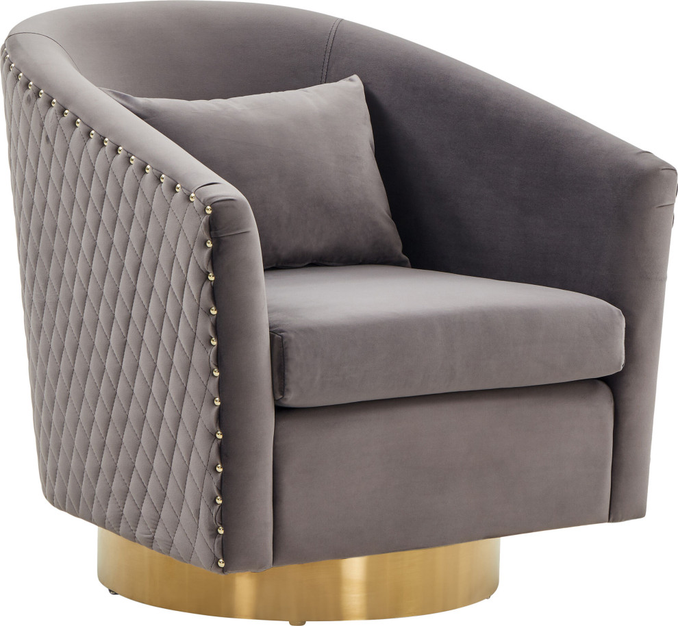 Safavieh Couture Clara Quilted Swivel Tub Chair   Contemporary   Armchairs And Accent Chairs   by HedgeApple  Houzz