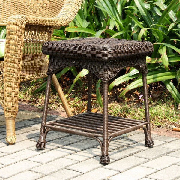 Outdoor Wicker Patio End Table