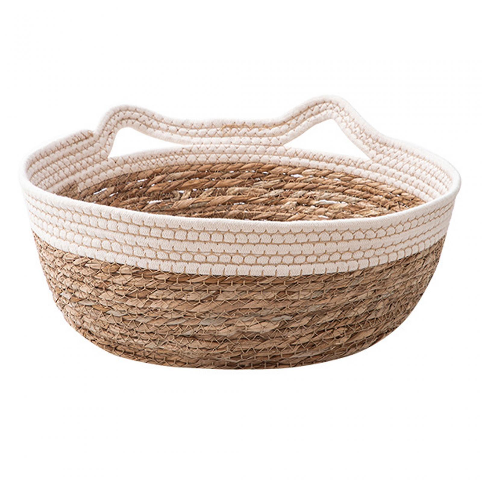 Hand Woven Cat Bed Basket Dog Bed Nest Japanese Cat Scratching Baskets White M