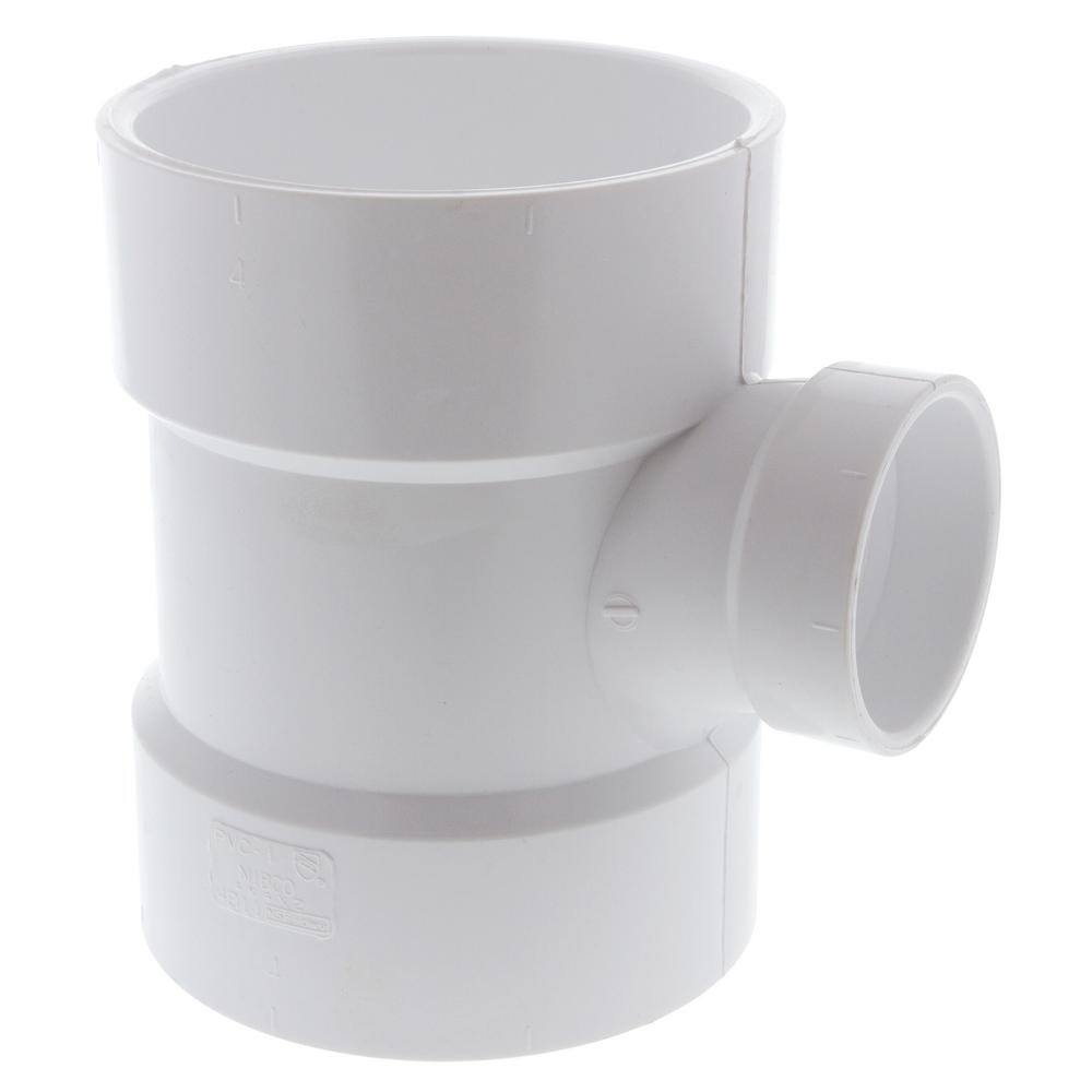 NIBCO 4 in. x 4 in. x 2 in. PVC DWV All Hub Sanitary Tee C4811HD442