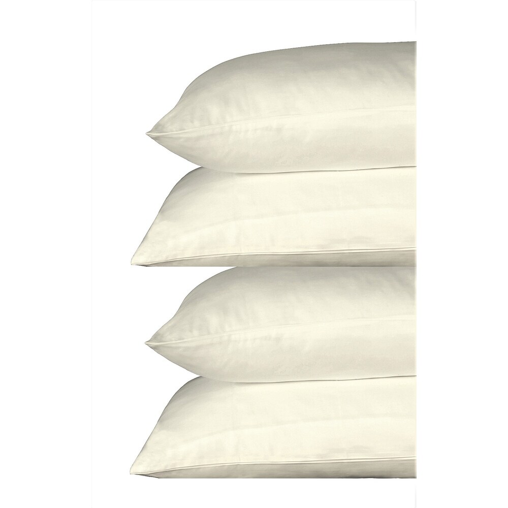 210 TC 100pct Cotton Percale Solid Pack of 4 Pillow Cases