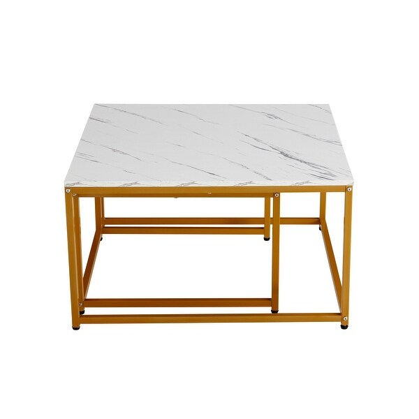 MarbleandMetal Nesting Coffee Tables Set(2pc)