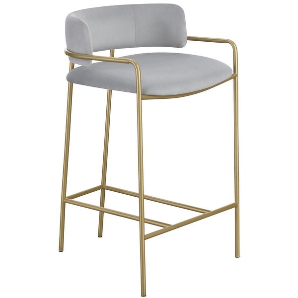 Modern Design Gold and Velvet Counter Height Stool