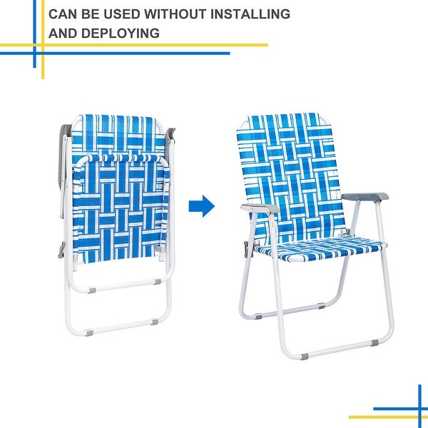 2pcs Foldable Portable Beach Chair Camping Chairs - Overstock - 36369406