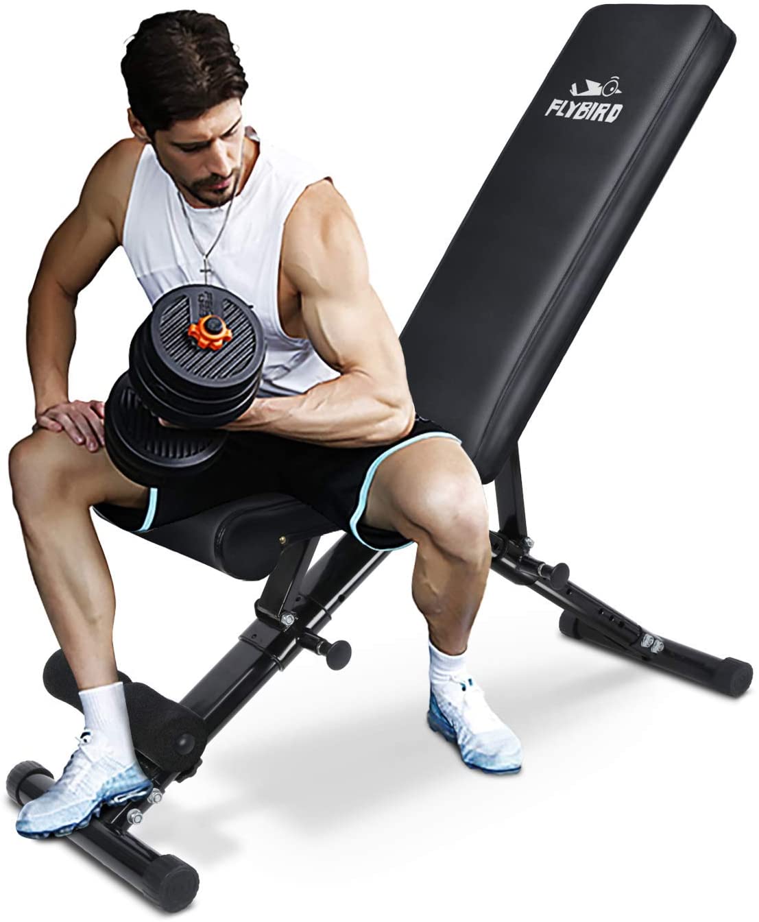 FLYBIRD Weight Bench, Adjustable Strength Training Bench for Full Body Workout