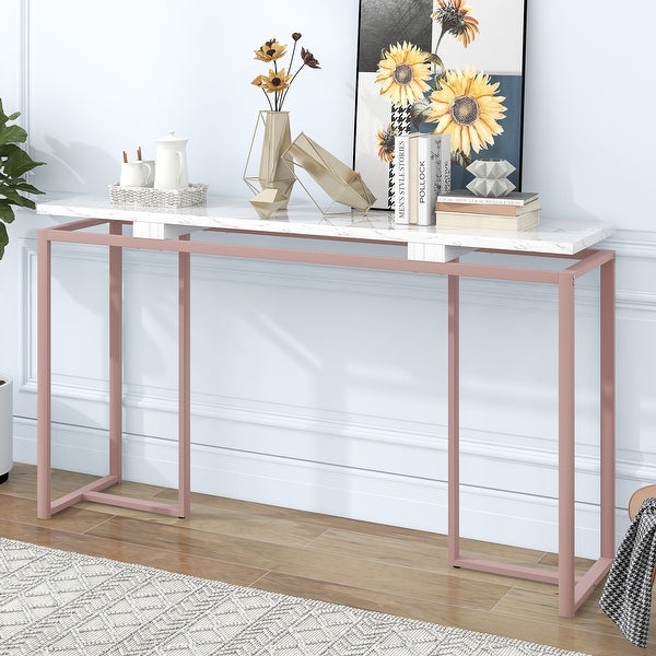 Long Entryway Table with Metal Frame