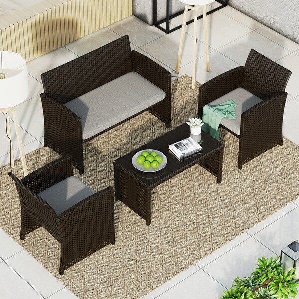 Corvus Alsace 4piece Outdoor Rattan Wicker Sofa Set