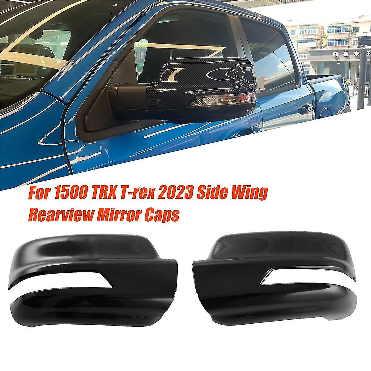 1pair Car Rearview Mirror Cover Trim For Ram 1500 2023 Side Wing Rear Mirror Caps Carbon Fiber