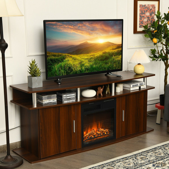 Costway 76859042 63 TV Entertainment Console Cent...