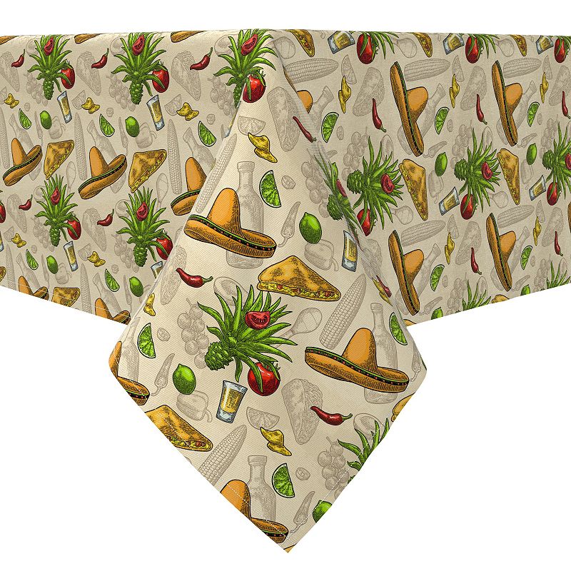 Rectangular Tablecloth， 100% Cotton， Fiesta Time