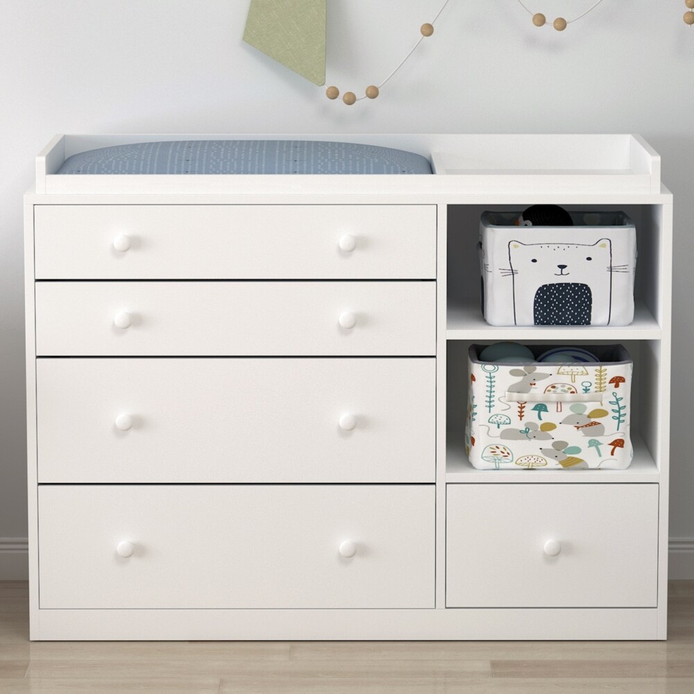 Kerrogee 5 Drawer Dresser with Baby Changing Table   White