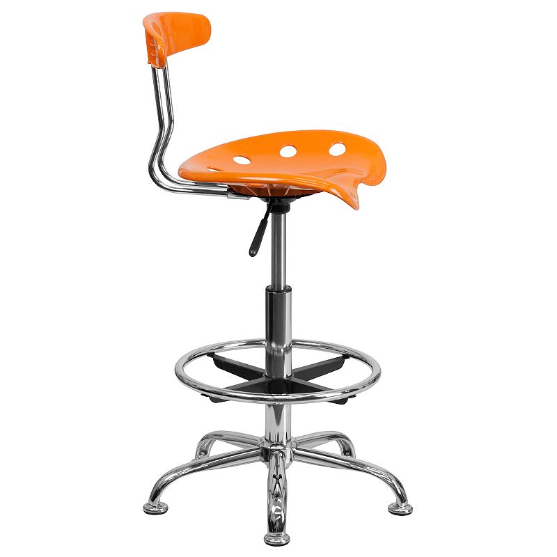 Flash Furniture Bradley Orange Tractor Seat Drafting Stool