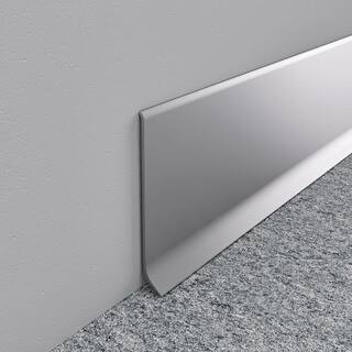 Emac Novorodapie L Matt Silver 4 in. x 98-12 in. Aluminum Baseboard NRLAL100PL25