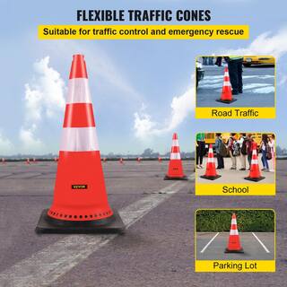 VEVOR Orange Construction Cones 30 in. H Traffic Cones with Reflective Collars for School Improvement (8-Pack) AQZYCHDSBJ3083YAHV0