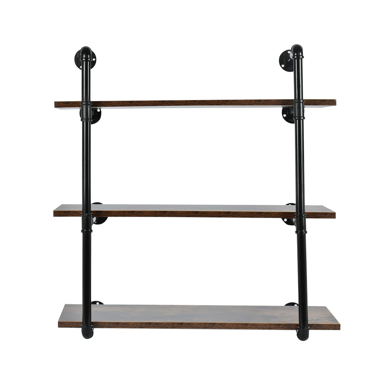 Aligament Industrial Retro Wall Mounted Iron Pipe Shelves, DIY Floating Storage Shelf