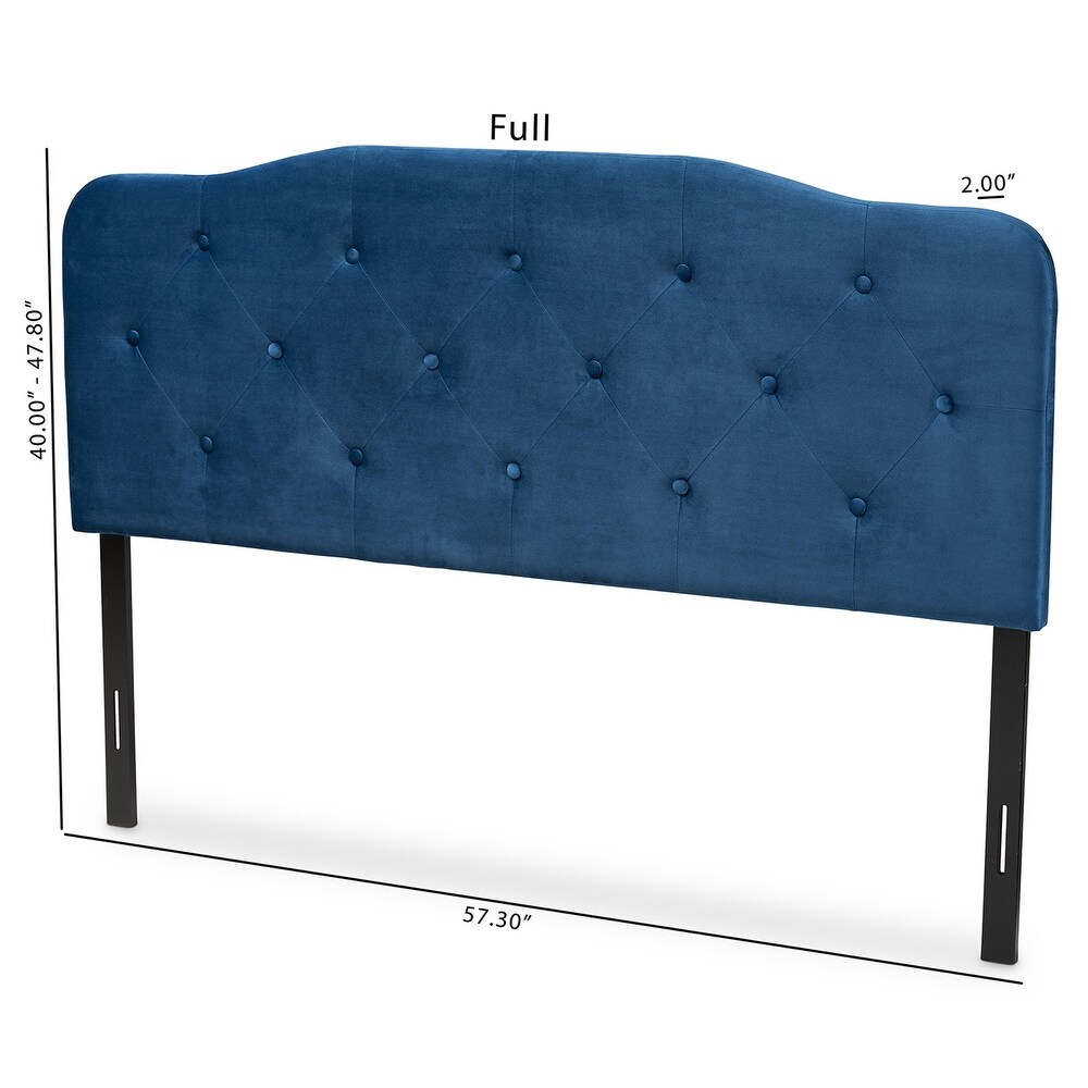 Gregory Modern   Contemporary Velvet Upholstered Headboard Navy Blue