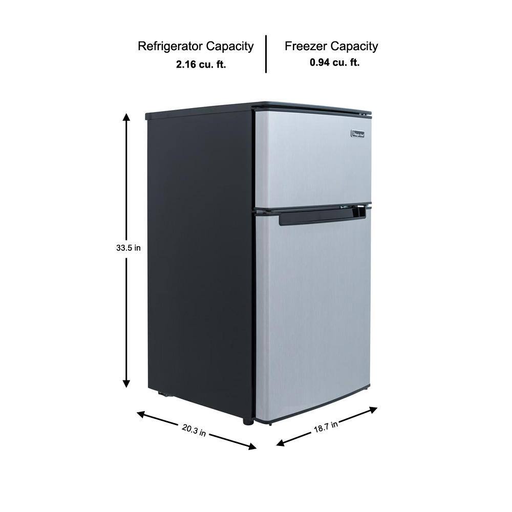 Magic Chef 3.1 cu. ft. Mini Fridge in Stainless Look HMDR310SE