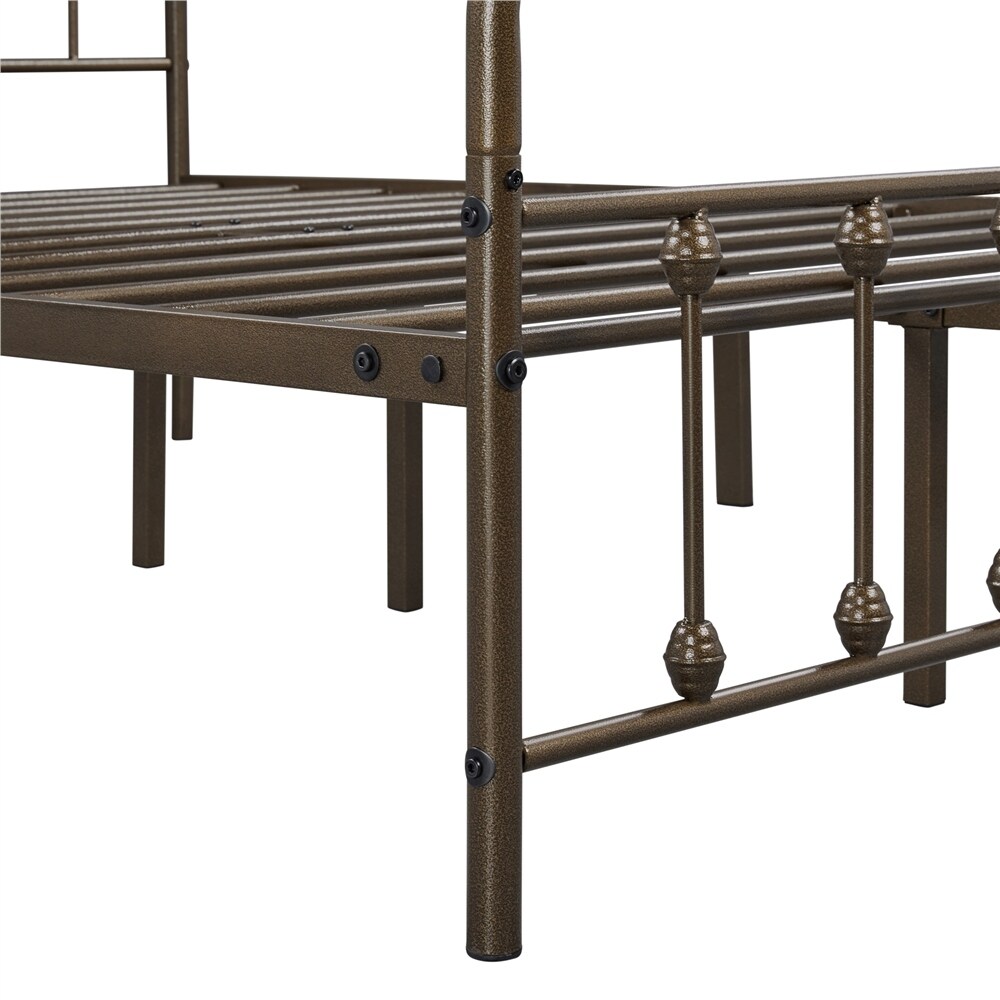 Yaheetech Classic Iron Platform Bed with High Headboard and Footboard Strong Metal Framed Bed