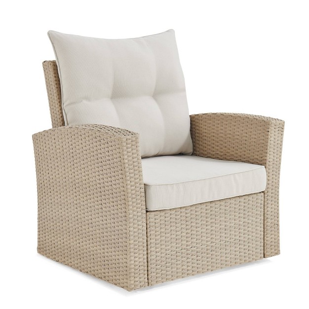 All weather Wicker Canaan Outdoor Armchair With Cushions Brown Alaterre Furniture