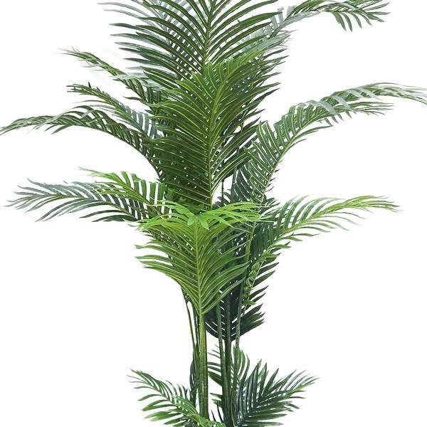 5.5ft Deluxe Real Touch Artificial Areca Palm Tree Tropical Plant in Black Pot