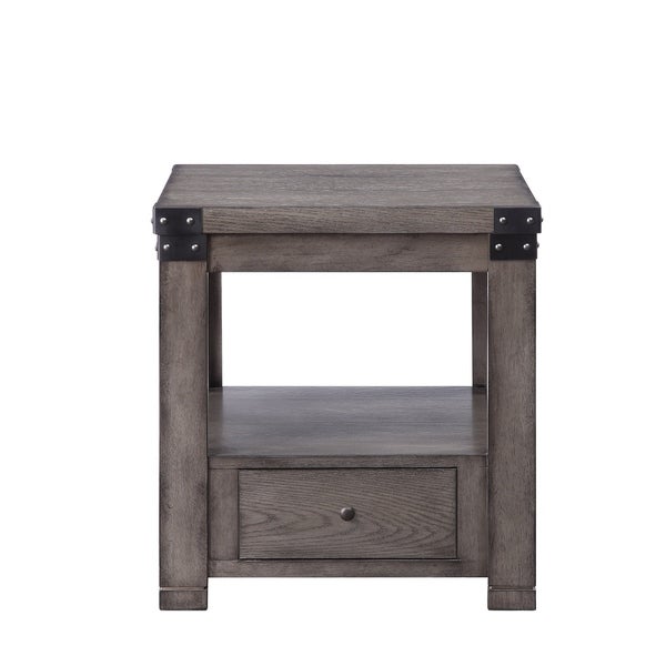 ACME Melville End Table in Ash Gray