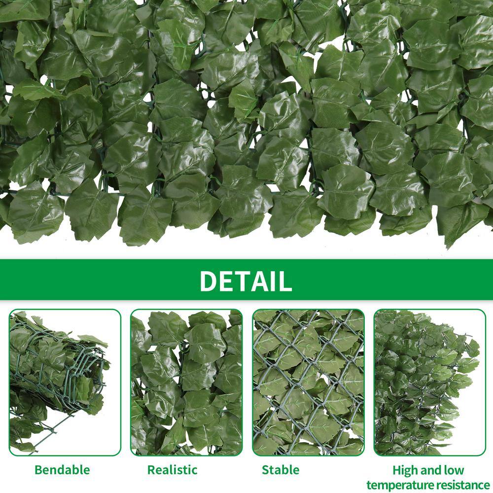 Afoxsos 3.3 ft. x 7.9 ft. Plastic Outdoor Fence Maple Leaf 740 Leaves in Green SYHW146