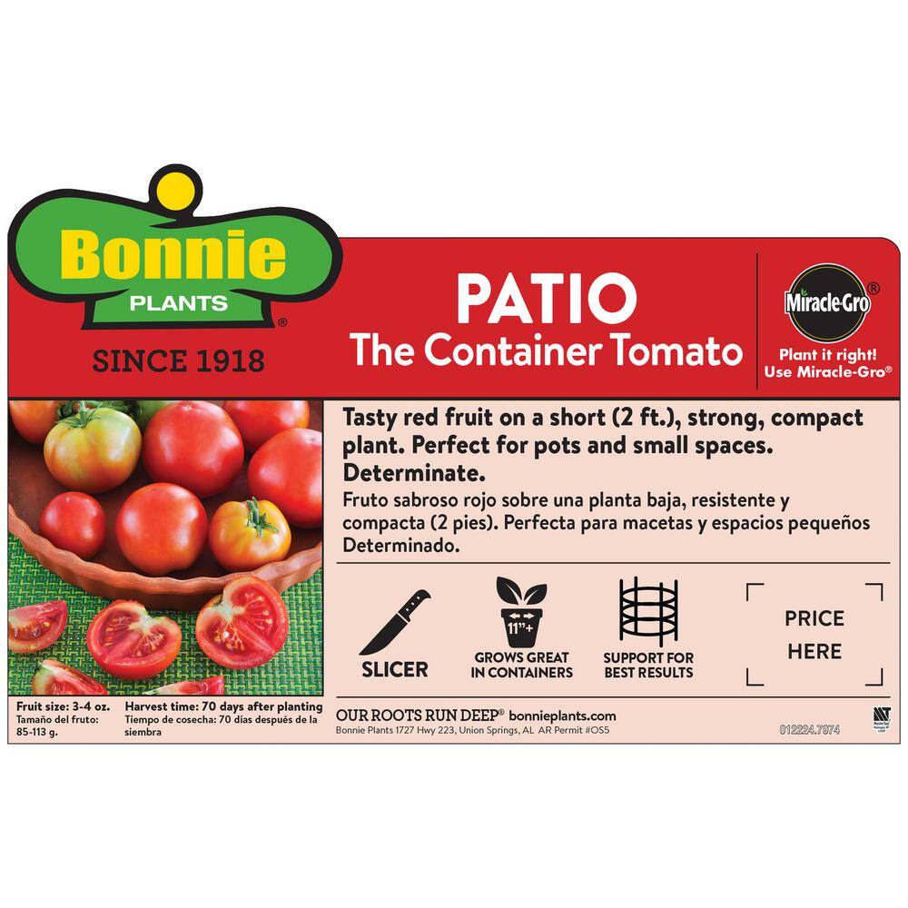 Bonnie Plants 2.32 qt. Patio Hybrid Tomato Plant 0224