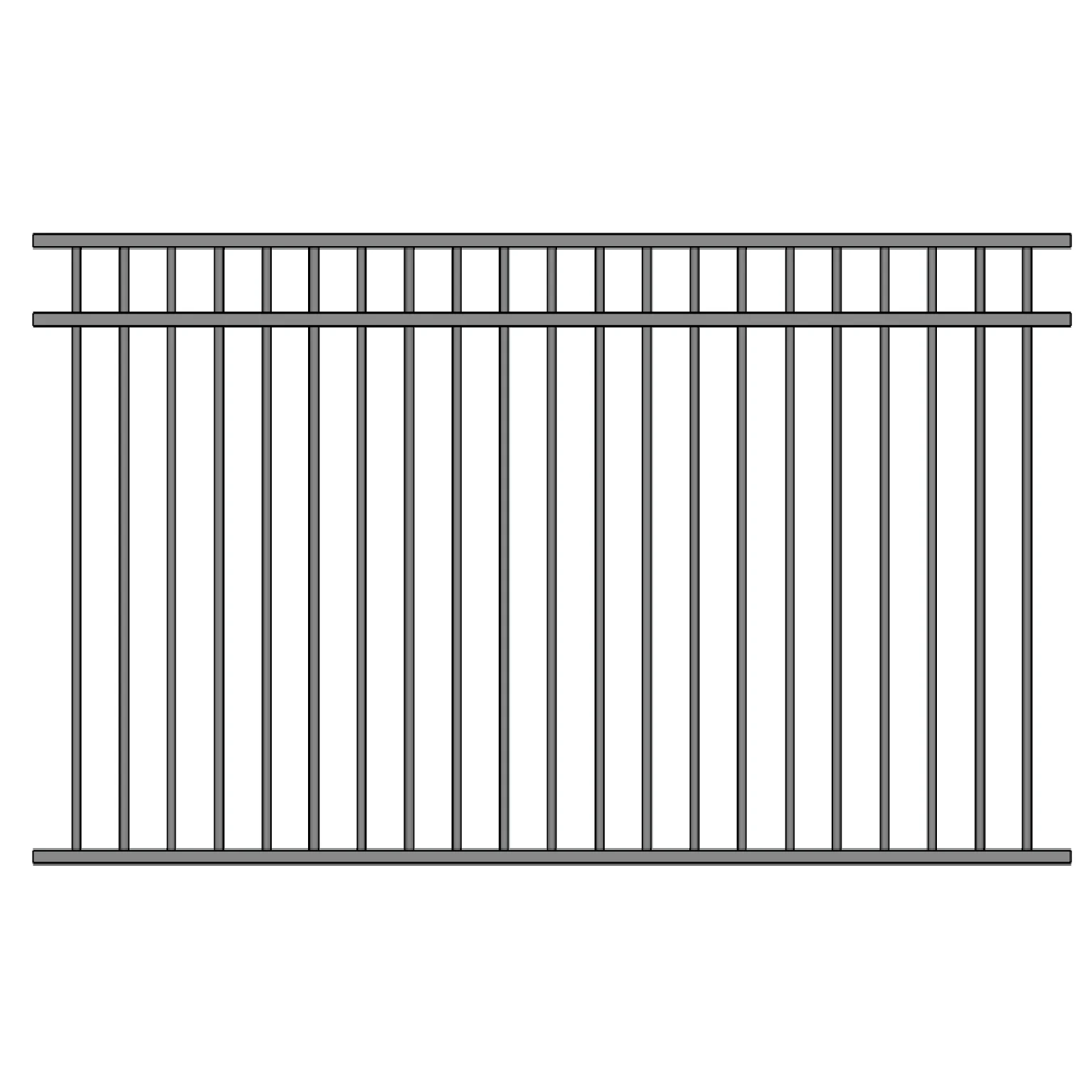 Powder coated Australia aluminium  3 rails flat top extend bottom welded pool fence panels 1200mm x 2400mm