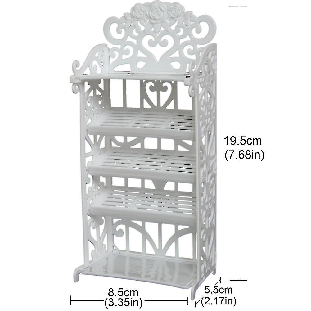 Mini Plastic Shoe Cabinet White Rack Dollhouse Furniture Doll Accessories