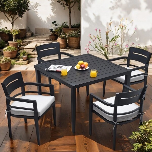 5Piece Outdoor Patio Aluminum Furniture，Including 4 Dining Chairs and 40