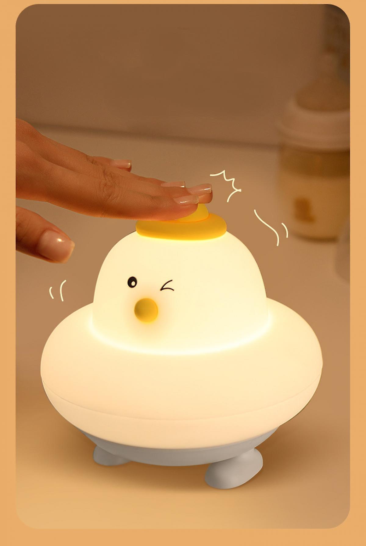 Cute Chicken Silicone Patting Small Night Light Rechargeable Bedroom Bedside Sleep Girl Children Atmosphere Table Lamp