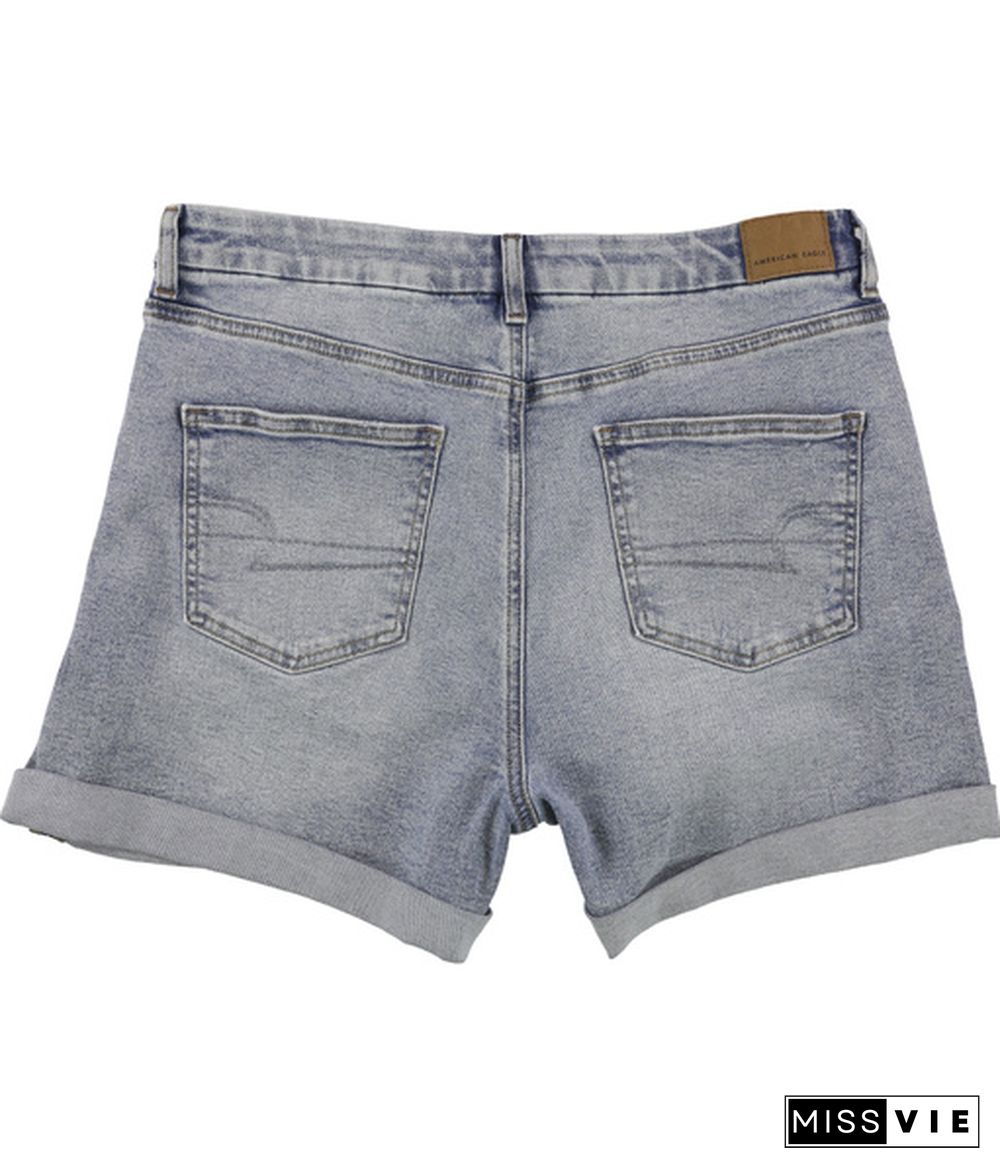 American Eagle Womens Distressed Mom Casual Denim Shorts