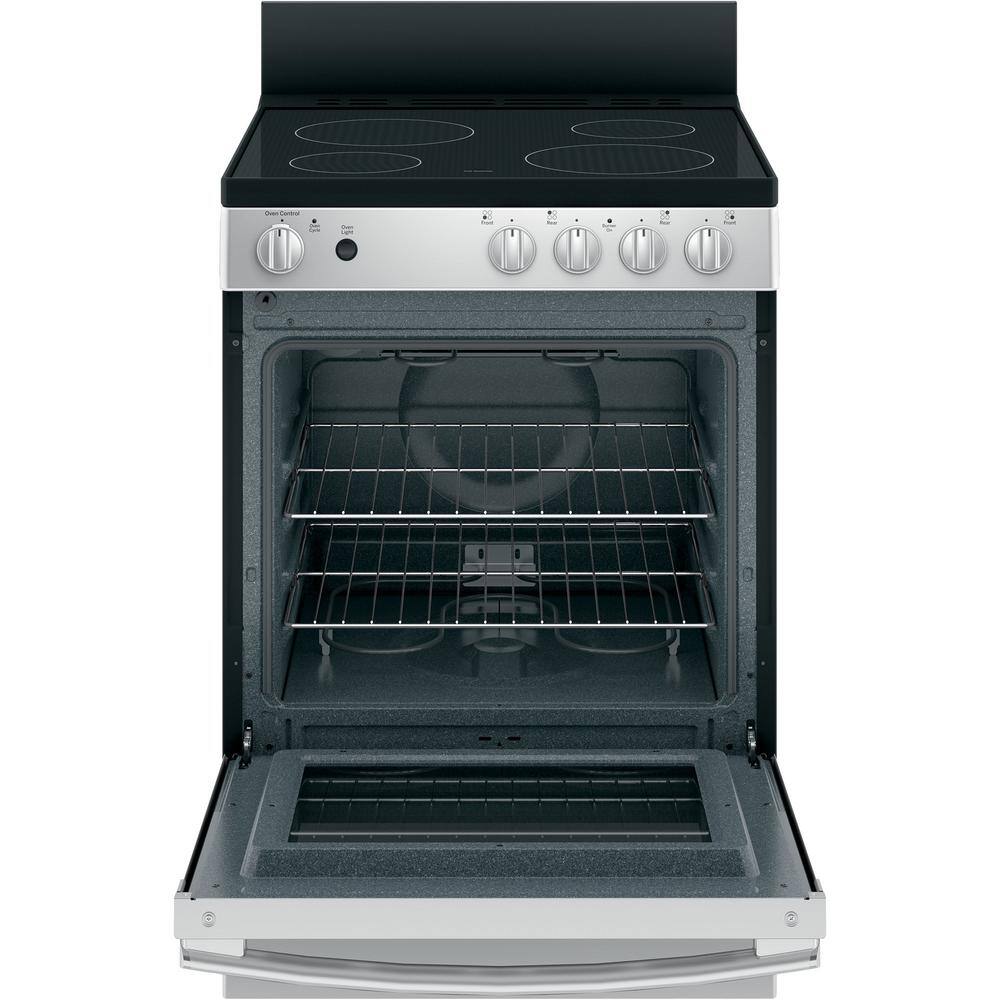 GE 24 in. 2.9 cu. ft. Element Freestanding Electric Range in Stainless Steel JAS640RMSS