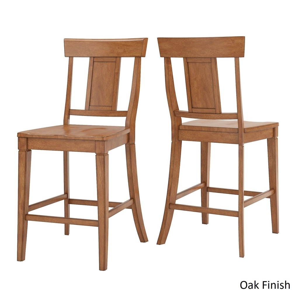 Elena Oak Extendable Counter Height Dining Set with Panel Back Chairs by iNSPIRE Q Classic