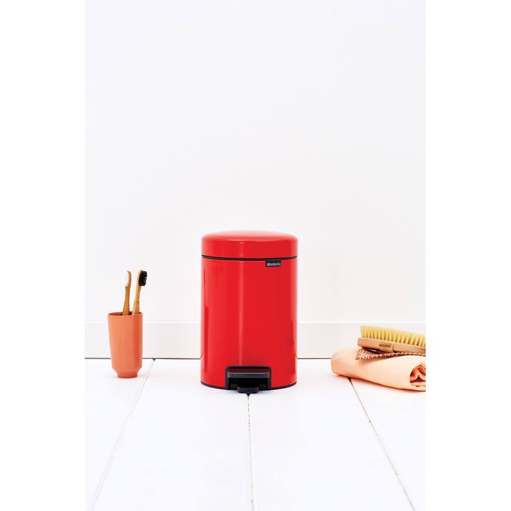 Brabantia NewIcon 0.8 Gal. Passion Red Steel Step-On Trash Can 112140