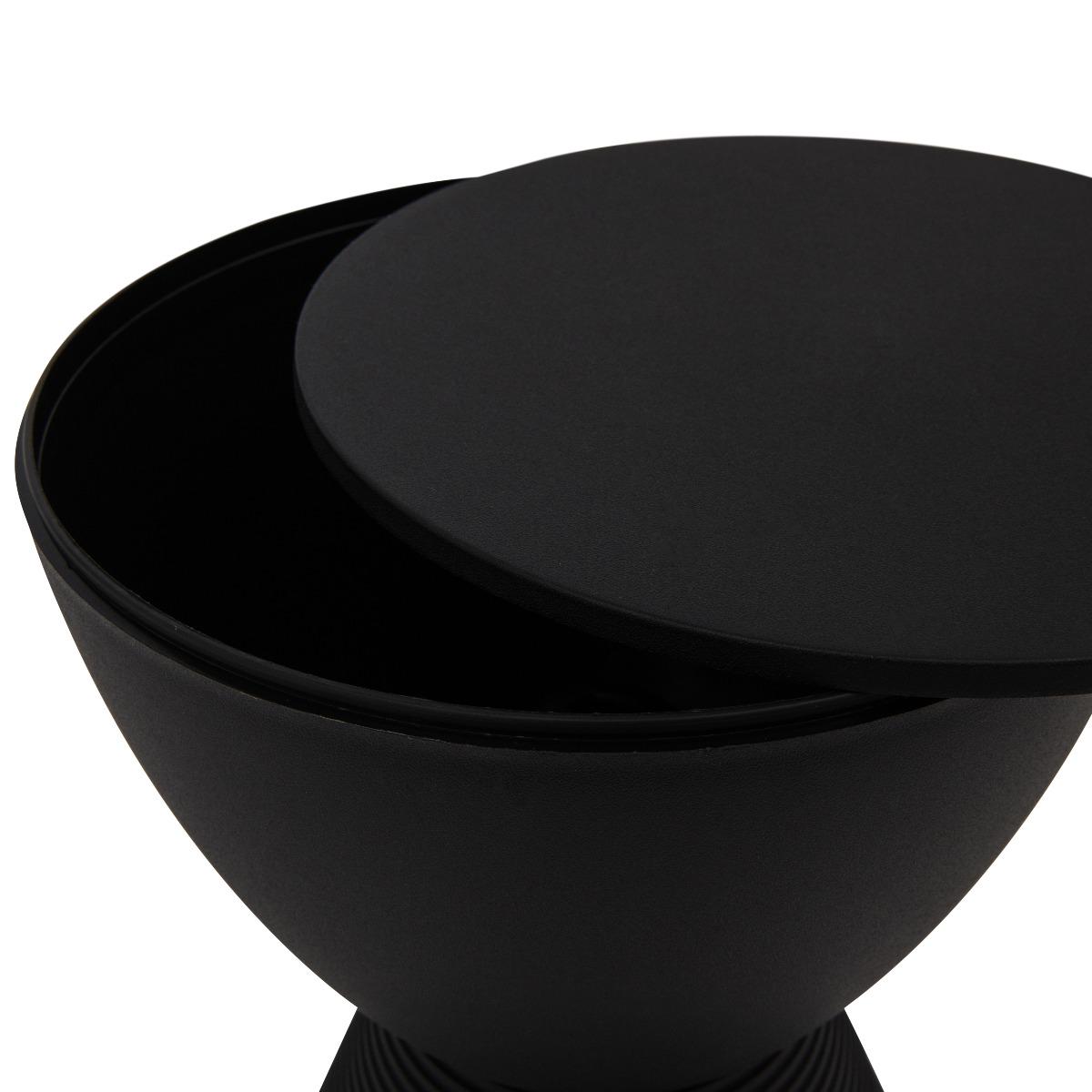 LeisureMod Boyd Modern Round Plastic Side Table Black