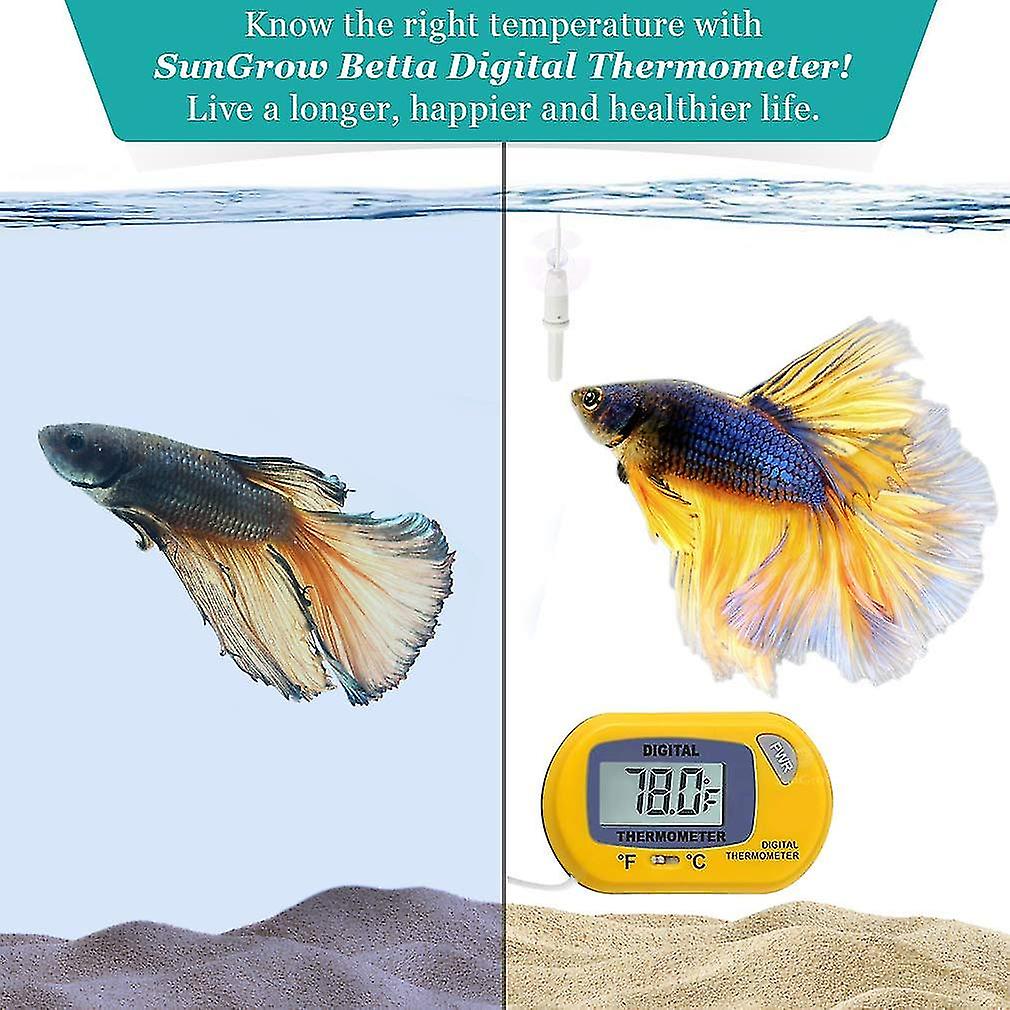 Digital Thermometer， Accurately Reads Aquarium Temperature With Suction Cup