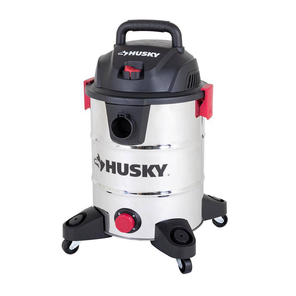 Husky 10 Gal. Stainless Steel WetDry Vac with Filter Hose and Accessories AT18503-10C