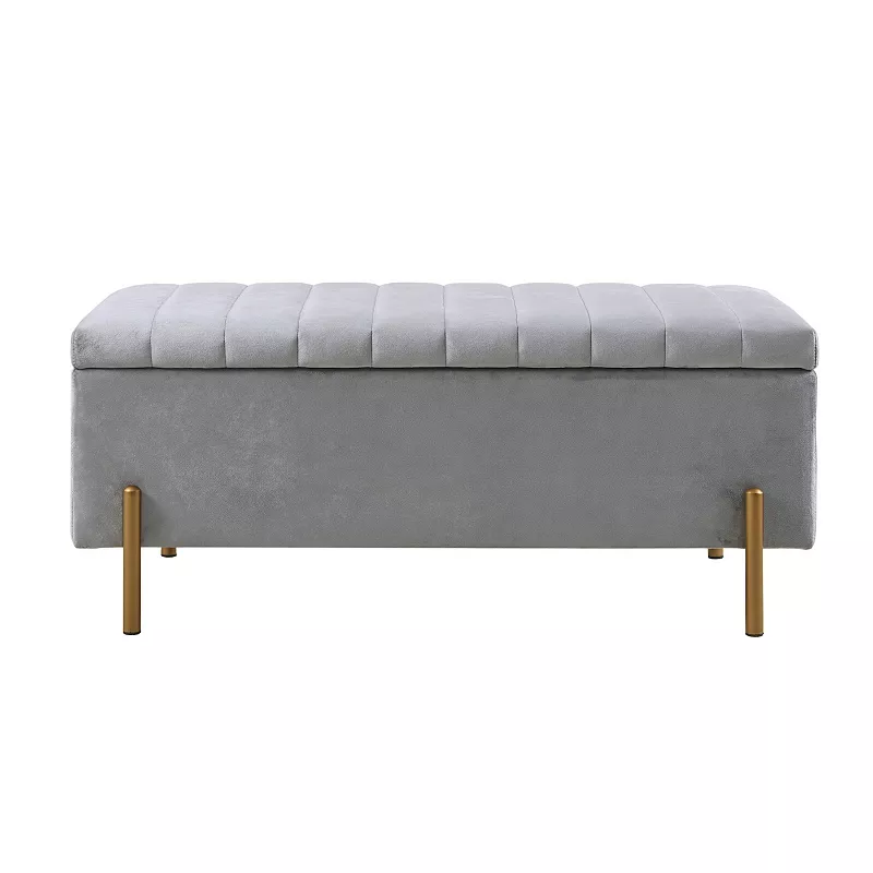 Madison Park Boyden Luxurious Upholstered Storage Ottoman