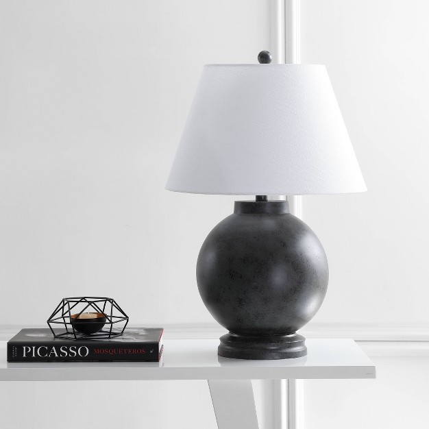 Sophie Resin Table Lamp includes Led Light Bulb Gray Jonathan Y