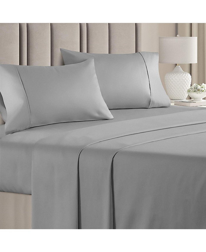 CGK Unlimited 4 Piece 100% Cotton 400 Thread Count Sheet Set - Queen