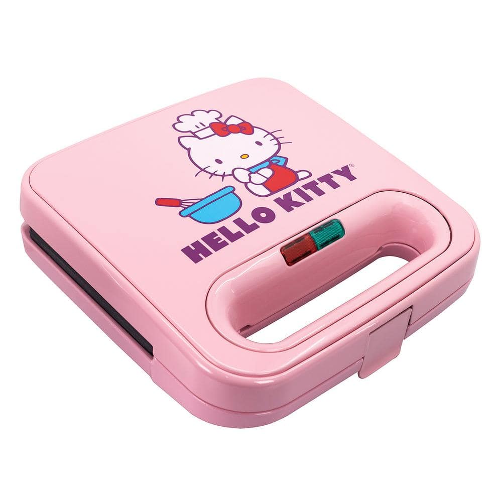 Uncanny Brands Hello Kitty 900-Watt Pink Double-Square American Waffle Maker WM2-KIT-HK1