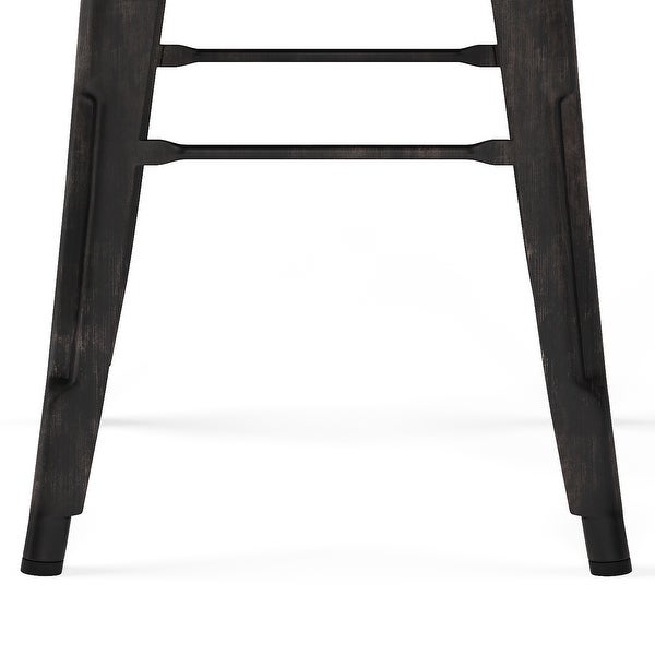 WYNDENHALL Josephine Industrial Metal Bar Stool (Set of 2)