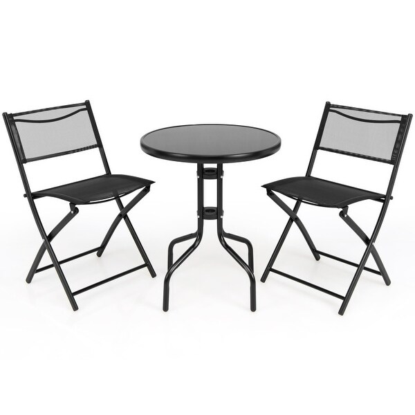 3Piece Folding Bistro Table and Chairs Set for Indoor and Outdoor Use